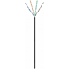 CAT6 Outdoor Netzwerkkabel, U/UTP, AWG 23/1 (Starrleiter), 305 Meter, Schwarz, CCA