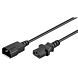 Verlängerungskabel mit Schukostecker und Adapter – C13 auf C14 – Schwarz –1 Meter
