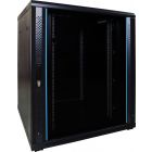 18 HE 19” Serverschrank, mit Glastür (BxTxH) 800 x 800 x 1000mm 