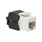 CAT6a UTP Keystone Netzwerkstecker - Toolless - Schwarz-Weiß