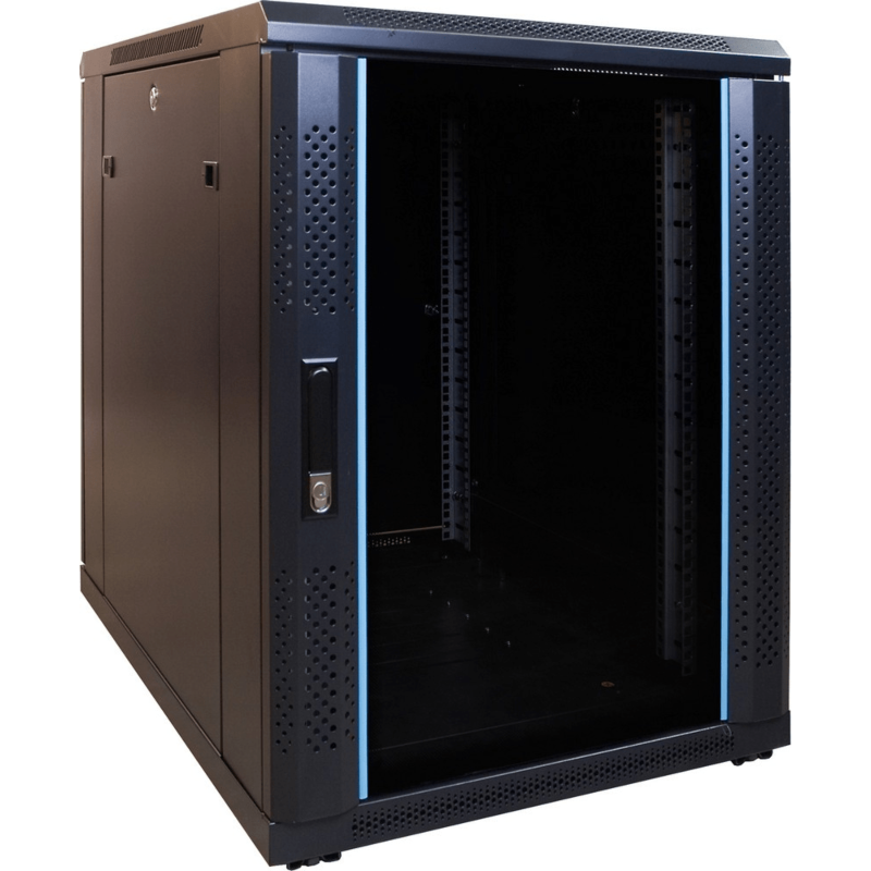 15 HE, kleiner Serverschrank, mit Glastür (BxTxH) 600 x 800 x  860mm