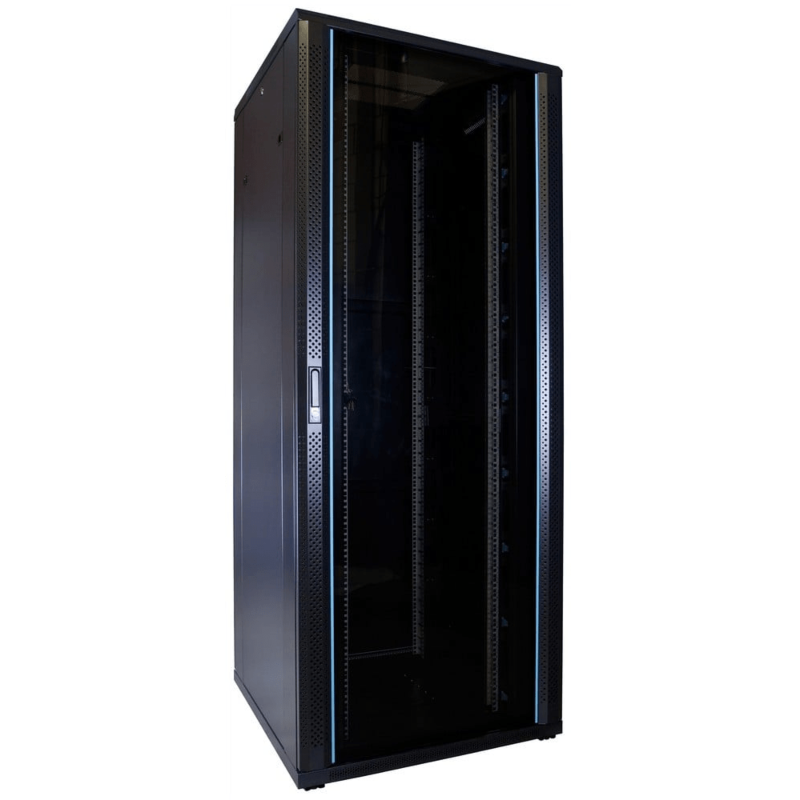 47 HE 19” Serverschrank, mit Glastür (BxTxH) 800 x 800 x 2200mm