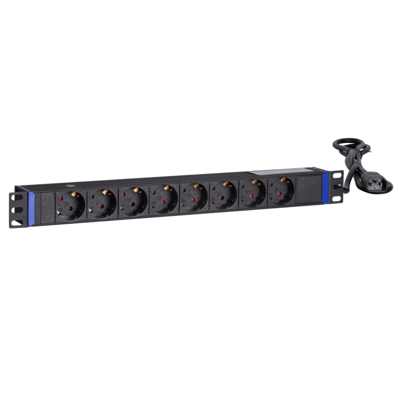 19” Steckdosenleiste mit C14 Stecker - 8 fach