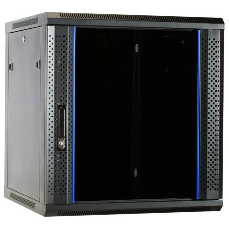 12 HE Serverschrank, Wandgehäuse mit Glastür, nicht vormontiert (BxTxH) 600 x 600 x 635mm