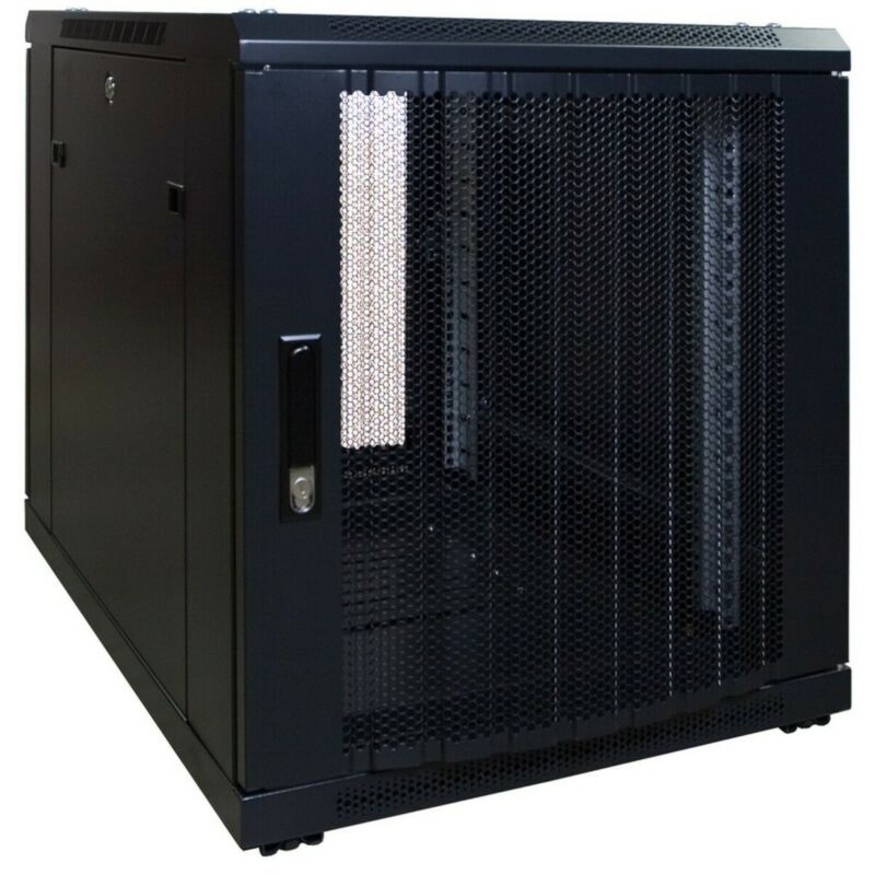 12 HE, kleiner Serverschrank, mit perforierter Fronttür (BxTxH) 600 x 600 x 720 mm
