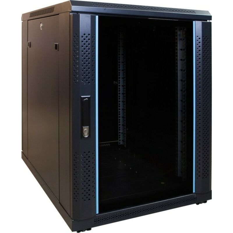 15 HE, kleiner Serverschrank, mit Glastür (BxTxH) 600 x 600 x 860 mm