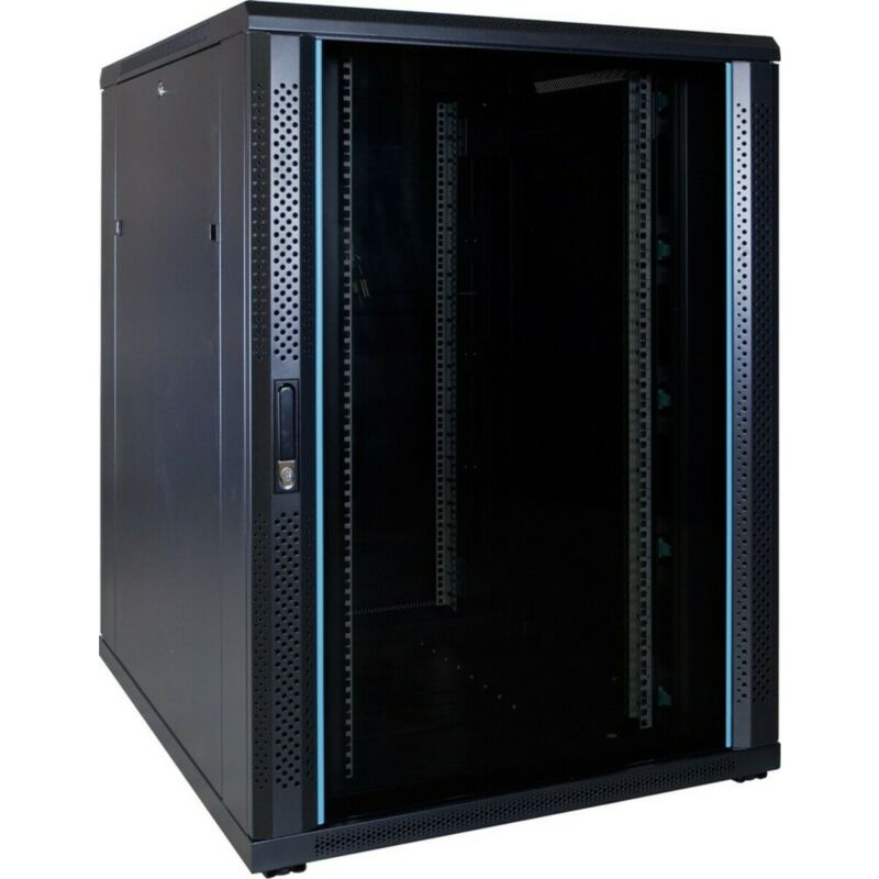 22 HE 19” Serverschrank, mit Glastür (BxTxH) 800 x 1000 x 1200mm