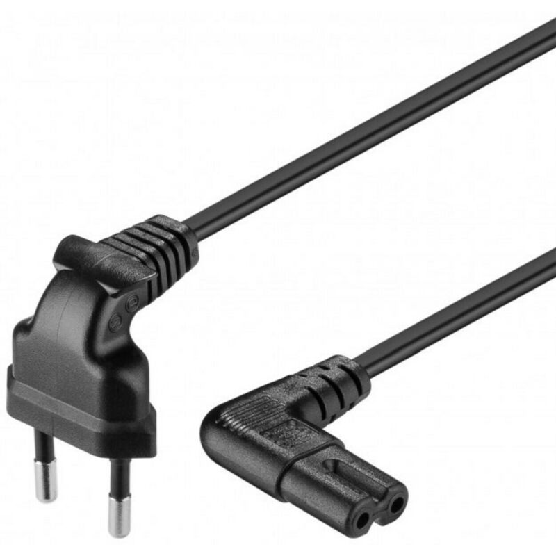 Stromkabel mit Eurostecker und Gerätebuchse C7 – Schwarz - 1 Meter
