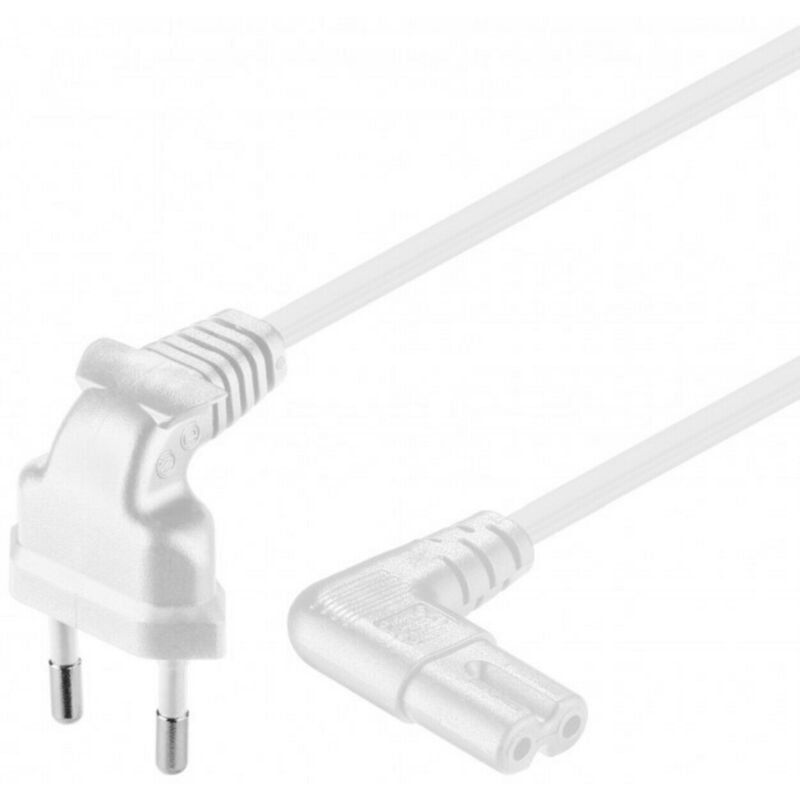 Stromkabel mit Eurostecker und Gerätebuchse C7 – Weiß - 2 Meter