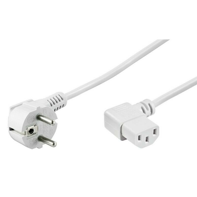 Netzkabel mit Schukostecker – C13-Kupplung – Weiß – 1,5 Meter