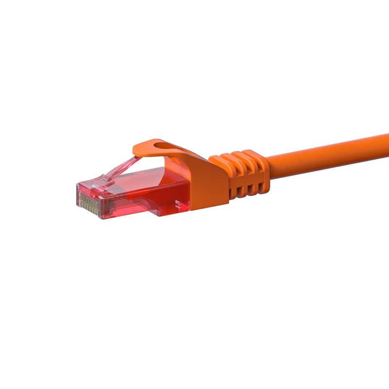 CAT6 Netzwerkkabel, U/UTP, 0,15 Meter, Orange, 100% Kupfer