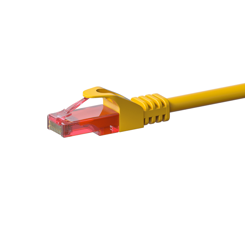 CAT6 Netzwerkkabel, U/UTP, 0,15 Meter, Gelb, 100% Kupfer