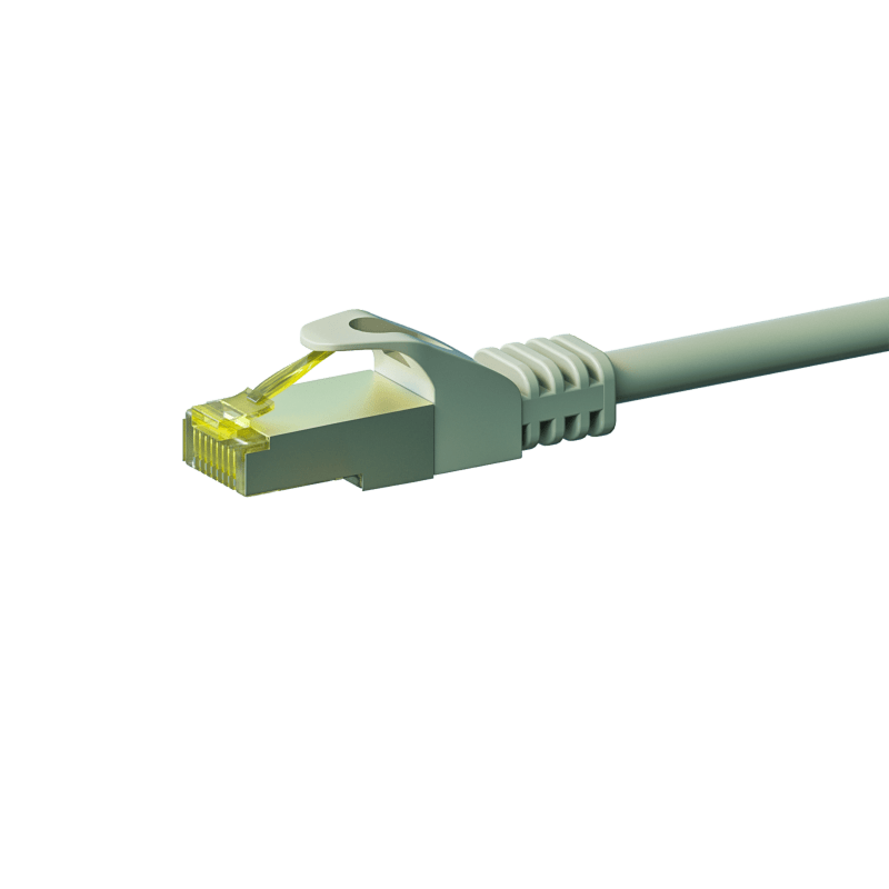 RJ45 Netzwerkkabel S/FTP (PiMF), mit CAT 7 Rohkabel, Grau, 7,50m