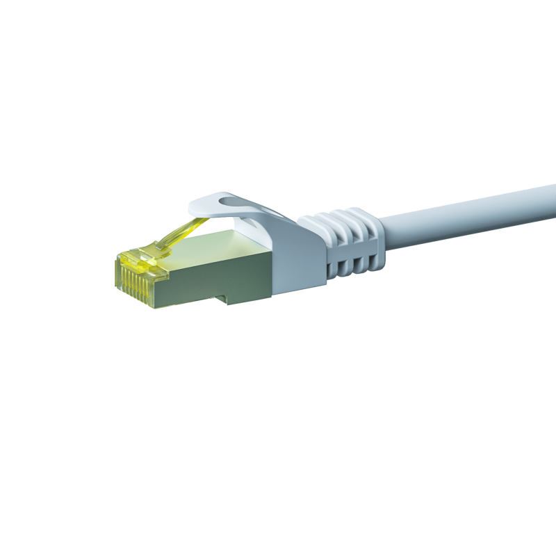 RJ45 Netzwerkkabel S/FTP (PiMF), mit CAT 7 Rohkabel, Weiß, 3m