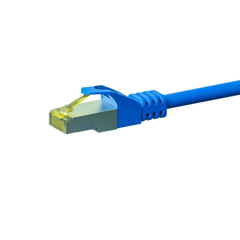 RJ45 Netzwerkkabel S/FTP (PiMF), mit CAT 7 Rohkabel, Blau, 1m