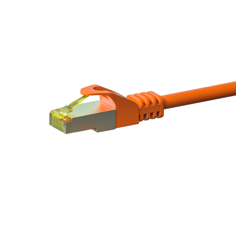 RJ45 Netzwerkkabel S/FTP (PiMF), mit CAT 7 Rohkabel, Orange, 20m