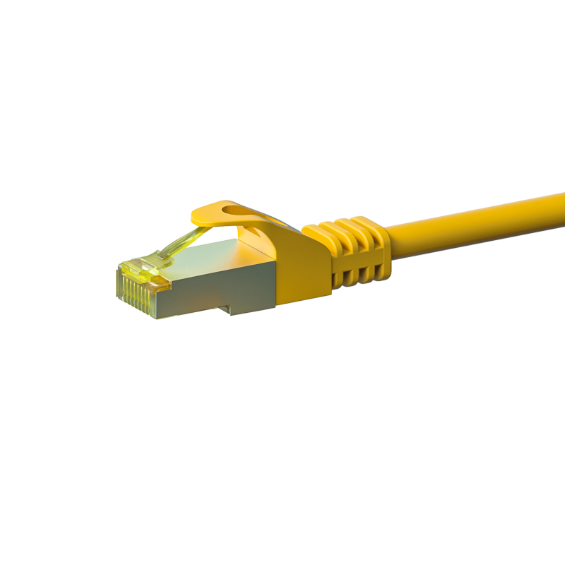 RJ45 Netzwerkkabel S/FTP (PiMF), mit CAT 7 Rohkabel, Gelb, 50m