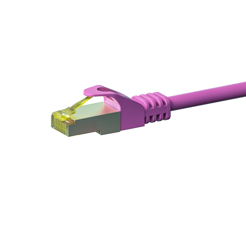 RJ45 Netzwerkkabel S/FTP (PiMF), mit CAT 7 Rohkabel, Rosa, 30m