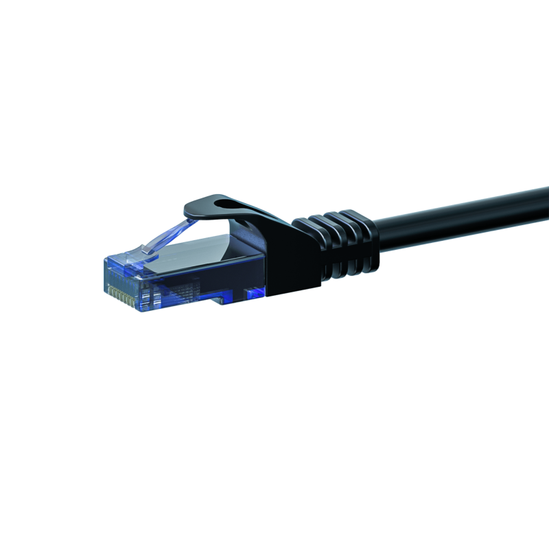 CAT6a Netzwerkkabel 100% Kupfer - U/UTP - 0,25 Meter - Schwarz
