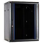 15 HE Serverschrank, Wandgehäuse, mit Glastür (BxTxH) 600 x 450 x 770mm