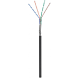 CAT6 Outdoor Netzwerkkabel, SF/UTP, AWG 23/1 (Starrleiter), 100 Meter, Schwarz, CCA