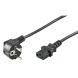 Netzkabel mit gewinkeltem Schukostecker – C13-Kupplung – Schwarz – 2 Meter