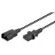 Verlängerungskabel mit Schukostecker und Adapter – C13 auf C14 – Schwarz –0.5 Meter