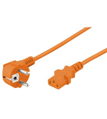 Stromkabel mit Schukostecker und  Gerätebuchse C13 – Orange - 5 Meter