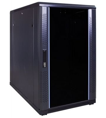 18 HE 19” Serverschrank, mit Glastür (BxTxH) 600 x 1000 x 1000mm 