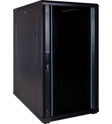 22 HE 19” Serverschrank, mit Glastür (BxTxH) 600 x 1000 x 1200mm 