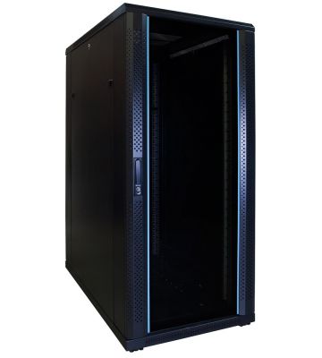 27 HE 19” Serverschrank, mit Glastür (BxTxH) 600 x 1000 x 1400mm 