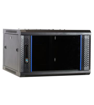 6 HE Serverschrank, Wandgehäuse, mit Glastür (BxTxH) 600 x 600 x 368mm 