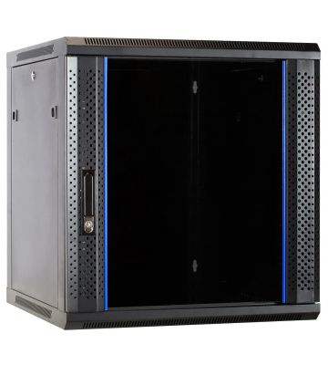 12 HE Serverschrank, Wandgehäuse mit Glastür (BxTxH) 600 x 600 x 635mm