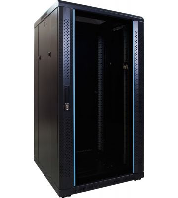 22 HE 19” outdoor Serverschrank, mit Glastür (BxTxH) 600 x 600 x 1200mm 