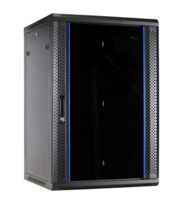 27 HE Serverschrank, Wandgehäuse mit Glastür (BxTxH) 600 x 600 x 1300mm