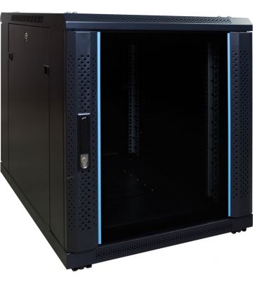 12 HE, kleiner Serverschrank, mit Glastür (BxTxH) 600 x 600 x 720 mm 