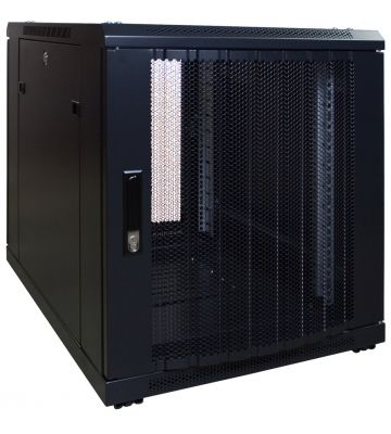 12 HE, kleiner Serverschrank, mit perforierter Fronttür (BxTxH) 600 x 600 x 720 mm 