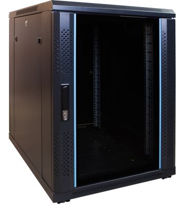 15 HE, kleiner Serverschrank, mit Glastür (BxTxH) 600 x 800 x 860 mm 