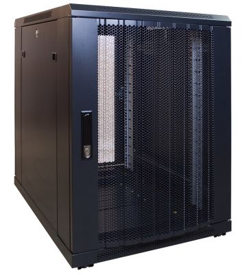 15 HE, kleiner Serverschrank, mit perforierter Fronttür (BxTxH) 600 x 600 x 860 mm 