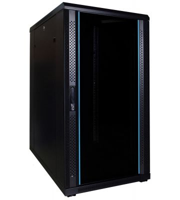 22 HE 19” Serverschrank, mit Glastür, unmontiert (BxTxH) 600 x 800 x 1200mm 