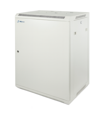 15 HE Serverschrank, Wandgehäuse, Weiß, mit Metaltür (BxTxH) 600 x 450 x 770mm
