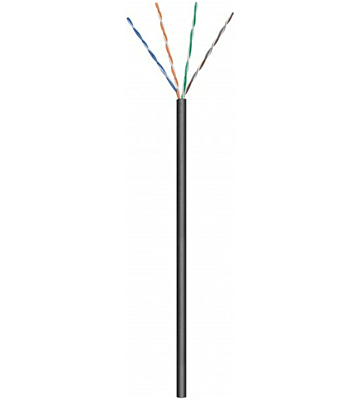 CAT6 Outdoor Netzwerkkabel, U/UTP, AWG 24/7 (Flexibel), 305 Meter, Schwarz, CCA