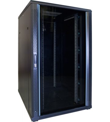 27 HE 19” Serverschrank, mit Glastür (BxTxH) 800 x 1000 x 1400mm 