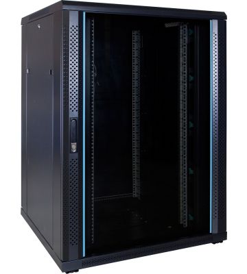 22 HE 19” Serverschrank, mit Glastür (BxTxH) 800 x 800 x 1200mm 