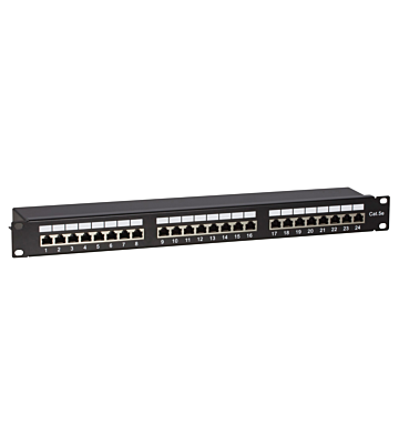 CAT 5e, FTP Netzwerk-Patchpanel, 19”, 24-fach.
