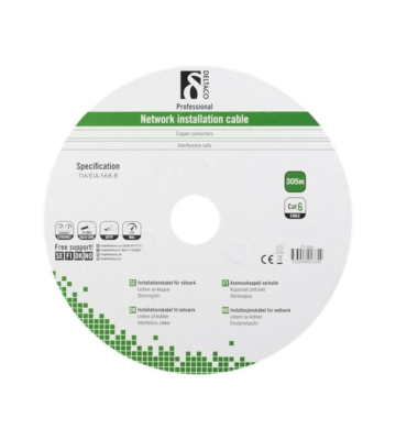 Alfaco Cat6 F/UTP-Kabel auf Rolle starrleiter 305 m grau LSZH – (Eca)