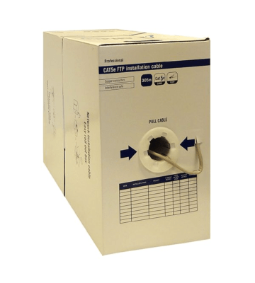 Alfaco Cat5E F/UTP- Starrleiter Kabel auf Rolle 305 m grau LSZH – (Fca)