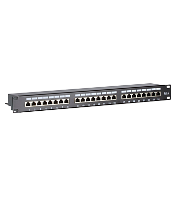 CAT 6, FTP Netzwerk- Patchpanel, 19”, 24-fach.