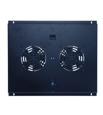 Lüftereinheit - Ventilator Paket mit 2 Ventilatoren und Thermostat geeignet für Serverschränke mit einer Tiefe von 600mm