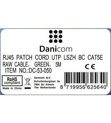 CAT5e Netzwerkkabel, U/UTP, 5 meter, Grün, 100% Kupfer